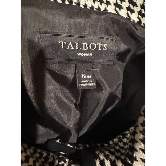 EUC Talbots Woman 18W Houndstooth Jacket Coat 4 Button Wool Blend Lined - Picture 5 of 6